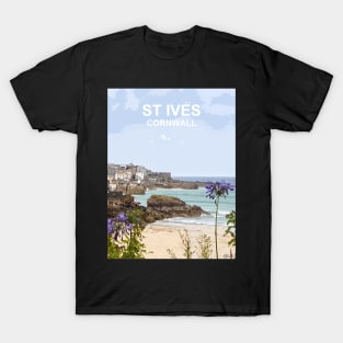 St Ives Cornwall. Cornish gift Kernow Travel location poster T-Shirt